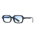 Lunettes de soleil rectangulaires - Monture noire, verres bleus dégradés